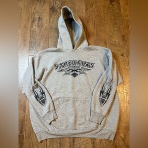 Spitzie's Harley-Davidson Vtg Albany-Schenectady New York Grey Hoodie Women L/XL